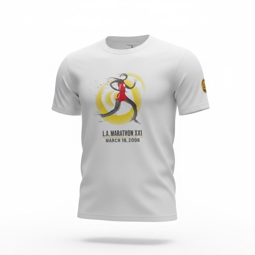 Vintage New 2006 L.A. Marathon XXI T-Shirt Honda Graphic Runner Mens M (38-40)